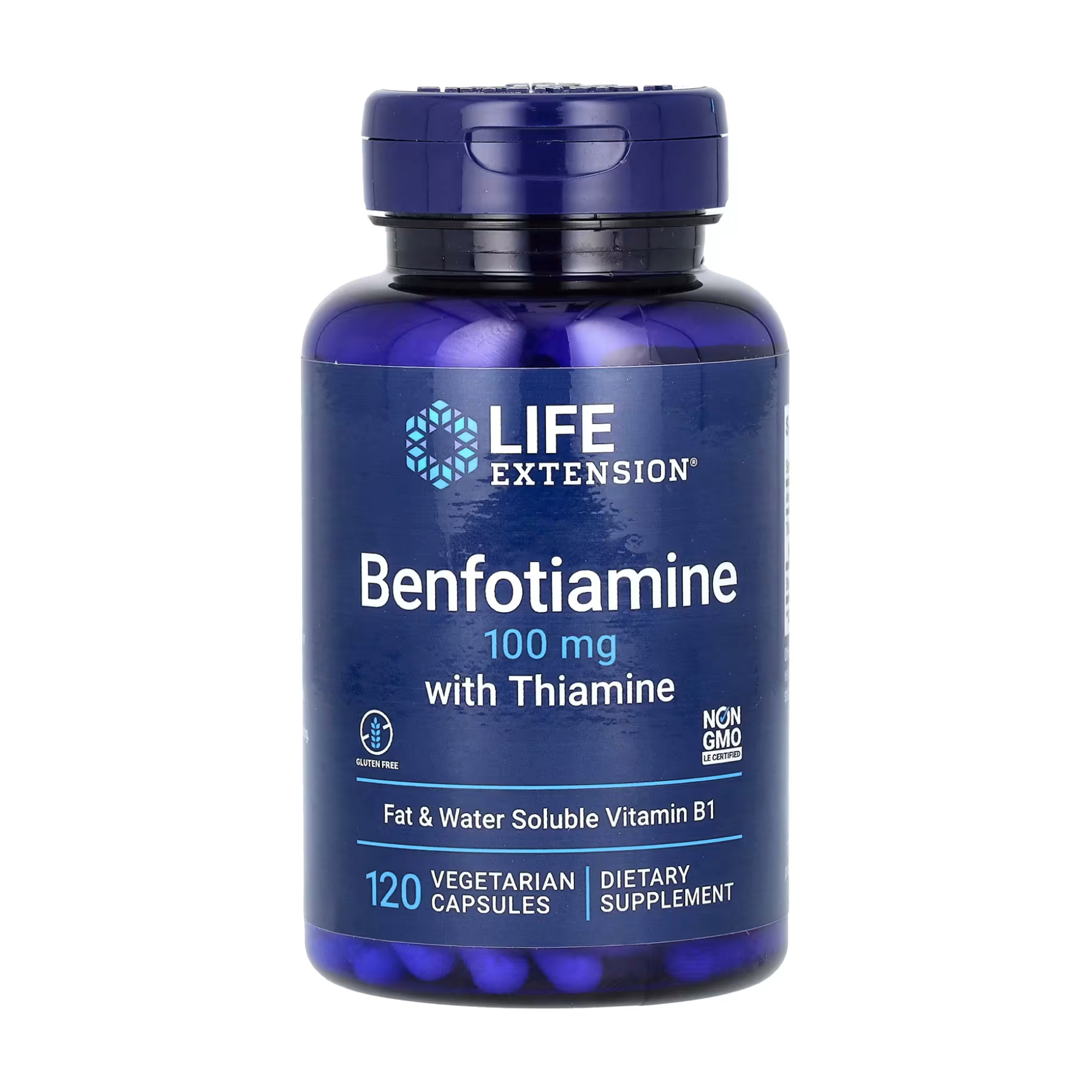 Бенфотіамін з тіаміном Life Extension Benfotiamine With Thiamine, 120 вегетаріанських капсул